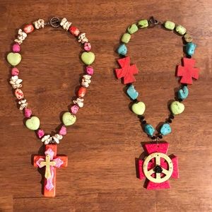 Set of 2 gypsy cowgirl stone necklaces